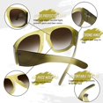 thumbnail image 3 of FEISEDY Oversized Aviator Round Sunglasses Women Multi Tinted Thick Frame Vintage Modern Shades B2745, 3 of 13