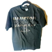UNK Men's Houston Rockets Brushed Aluminum Foil Short-Sleeve T-Shirt BLACK MEDIU