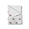 thumbnail image 2 of Beagle Soft Flannel Fleece Throw Blanket, Cartoon Style Dog Animal Special Breed Drawing on Plain Background, Cozy Plush for Indoor and Outdoor Use, 50" x 60", Brown Pale Vermilion, by Ambesonne, 2 of 6