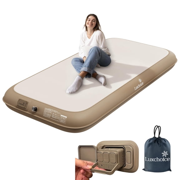 Colchón Inflable Luxchoice Twin con Bomba Incorporada y Soporta 500 kg