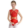thumbnail image 3 of TTAO Gymnastics Leotard for Girls 2 Piece Outfits Gymnastics Bodysuit with Shorts Set Tank Unitard Red 12, 3 of 7