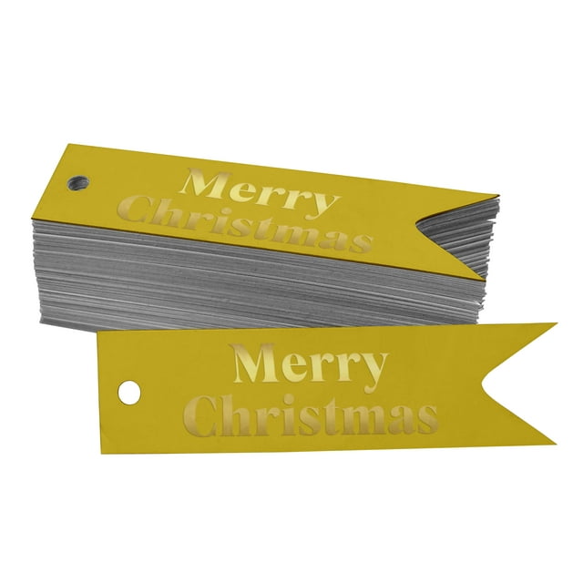 Inkdotpot Real Gold Foil Merry Christmas Tags Favor Hang Paper Tags 100 Pieces