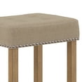 thumbnail image 5 of Nathan James Hylie Nailhead Wood Pub-Height Kitchen Counter Bar Stool 24", Natural Flax/Light Brown, 5 of 7