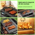 thumbnail image 2 of Plancha Hierro Fundido Reversible, Sartén para parrilla 2 en 1 de doble cara, Plancha de Hierro Fundido, Fácil de limpiar, antiadherente, Adecuado para Estufas de gas y barbacoas, 2 of 4
