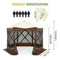 thumbnail image 2 of Pop Up Gazebo,Portable Outdoor Camping Pop Up Canopy Screen Tent with Mosquito Netting Gazebo,Waterproof 6 Sidewalls,Ground Stakes,Carry Bag for Lawn, Garden, Backyard, 2 of 8