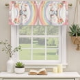 thumbnail image 2 of 2 Pack Valances for Window, Pink Elephants Short Curtains for Kitchen Bedroom Living Room, Cute Rainbow Spring Floral Botanical Rod Pocket Small Window Treatment Valance Drapes 60 x 18 Inch, 2 of 8