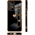 thumbnail image 4 of Compatible with Samsung Galaxy A53 5G Case Love Heart Plating Wristband Luxury Elegant Case Camera Protector Soft TPU Kickstand Protective Corner Back Cover Galaxy A53 5G Case -Black, 4 of 6