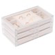 thumbnail image 1 of Fiudx Organizador de Joyas de Terciopelo, Elegante Caja de Almacenamiento Transparente, Tres Cajones Versátiles, Forro de Terciopelo Suave, Expositor de Tocador, Almacenamiento de Joyas para Mujer, D, 1 of 4