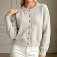 thumbnail image 7 of ATOYSOY Women Sweater Crew Neck Knitted Cardigan Elegant Long Sleeve Fashion Casual Sweater Top For Daily Wear, 7 of 7
