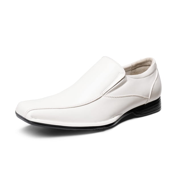 Mocasines para Hombre Bruno Marc con Punta Cuadrada y Sin Cordones Blanco Talla 10.5