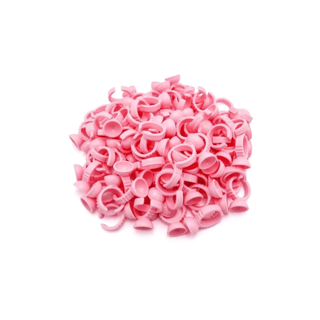 Anillos Para Pestañas Pegamento Mink Adhesivo Rosa 100 Pcs