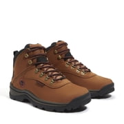 Timberland Ledge Mid Waterproof Hiking Boots for Men Full Grain Leather Mid Ankle Lace Up Eva Cushion Rubber Outsole Traction Gusseted Tongue