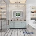 thumbnail image 5 of ANGELES HOME 48" x 32" LED Lighted Bathroom Medicine Cabinet with Mirror, 3X Magnification Makeup Mirror, Vanity Mirror Cabinet w/ Defogger, Dimmable, Memory Function, Outlets & USB, 5 of 15