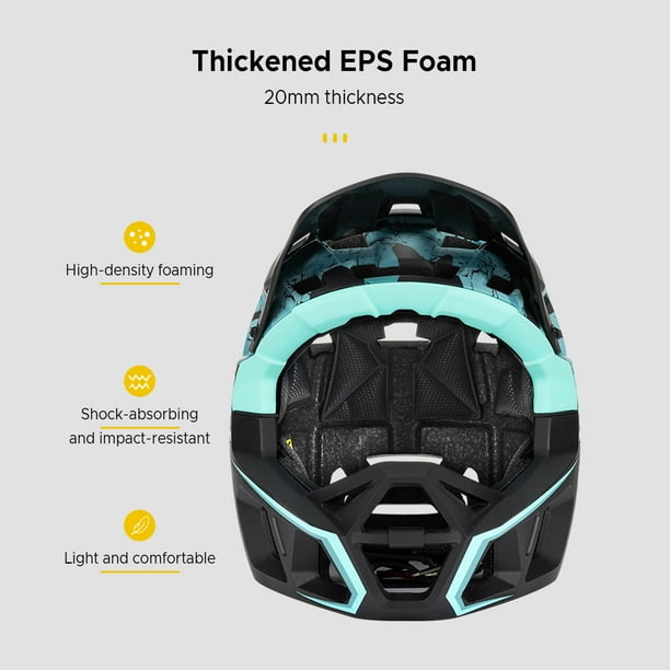 Lixada Casque de Securite Securite Casque de Velo de Descente Securite par VTT de Montagne Pads Visiere Casque avec Visiere 3 Couches Casque Downhill