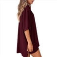 thumbnail image 2 of Conjunto de Dos Piezas para Mujer, Verano 2025, Informal, de Gran Tamaño, con Pantalones Cortos de Motociclista, Color Vino Tinto , Talla M, 2 of 8