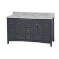 thumbnail image 4 of Abbey 72" Double Bathroom Vanity with Marine Gray Cabinet and Carrara Marble Top, 4 of 7