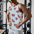 thumbnail image 5 of Lsque Watermelon Pattern Mens Tank Tops Muscle Athletic Quick Dry Sleeveless Workout Fitness T Shirts Beach Tank Top, Loose-fit Sleeveless Shirt for Men-3X-Large, 5 of 7