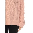 thumbnail image 5 of Simply Couture Women's Loose Oversized Chunky Cable Knit Solid Crewneck Sweater, 5 of 5