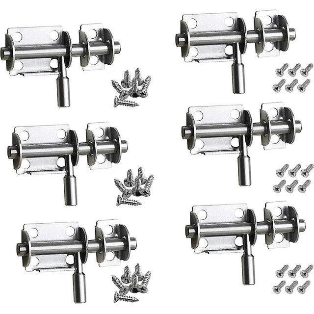 Pestillo de puerta, 6 piezas, pestillo de seguridad de acero inoxidable para puertas de baño, ventanas de inodoro, puertas de madera para muebles, cerradura de puerta para mascotas, etc.