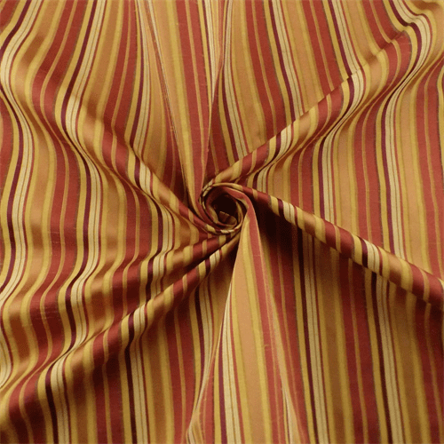 Mustard Yellow/Multi Shantung Stripe Drapery Fabric, Fabric By the Yard