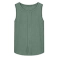 thumbnail image 7 of Ribbed Tank Tops for Women Round Neck Fashionable Summer Linen Solid Color Sleeveless with Pleats Beach Vacation Wear, 7 of 7