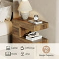 thumbnail image 6 of Tribesigns C-Shaped End Table, 25.59" Couch Side Table with 2-Tier Storage Shelf, Farmhouse TV Tray for Sofa, Living Room, Bedroom, 6 of 7