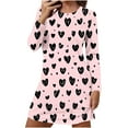 thumbnail image 2 of Sakmal Plus Size Mumu Nightgownss for Women Love Valentines Long Sleeve Loungewear Knee Length Heart Print Womens Nightgown L, 2 of 6