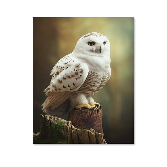White Owl Poster Canvass,Suitable for Home Decoration,Birthday Gifts,Dining Room Decor, Bedroom Art, Wall Decor Living Room, Wall Art, Frameless 12x16inch