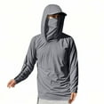 thumbnail image 3 of WRKEKC Men's Long Sleeve Shirts, Sun Protection Shirts for Men, Men's Summer Sunscreen Lightweight Breathable Long Sleeve with Mask Hooded Blouse, 3 of 6
