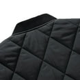 thumbnail image 6 of hopeusnice Men's Quilted Bomber Jacket Lightweight Baseball Collar Zipper Stand Collar Long Sleeve Outwear with Pockets Black L, 6 of 9