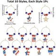 thumbnail image 3 of 1 Box 10Pcs Wine Glass Identifiers Wine Glass Charm Gold Wine Markers Charms US Flag American Flags Wine Identifiers, 3 of 7