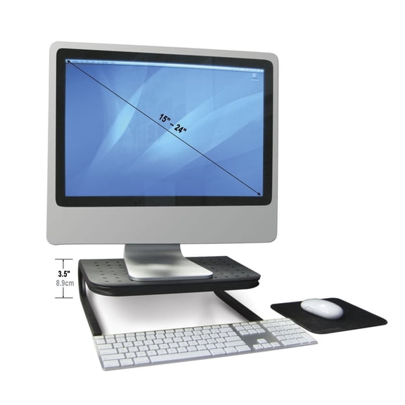 HandStands Monitor & Laptop Stand - Monitor Riser, Space Saver & Printer Stand in Vented Platform for 15- to 24-Inch Computer or Laptop - Holds up to 80 Pounds - Black