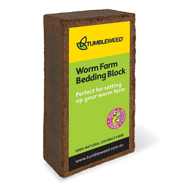 Tumbleweed Worm Farm Growing Bedding Block All Natural Coconut Fiber Coir Brick