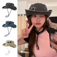 thumbnail image 2 of Dark blue Sombrero de pescador de ocio para mujer, sombrero de pescador para deportes al aire libre, para viajes, informal, 2 of 5