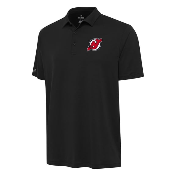 Men's Antigua Black New Jersey Devils Reprocess Polo