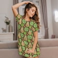 thumbnail image 3 of Kdxio Fruits 1 Pattern Womens Short Sleeve Sleepshirt Scoopneck Cute Nightdress Ruffle Comfy Nightgown, 3 of 6