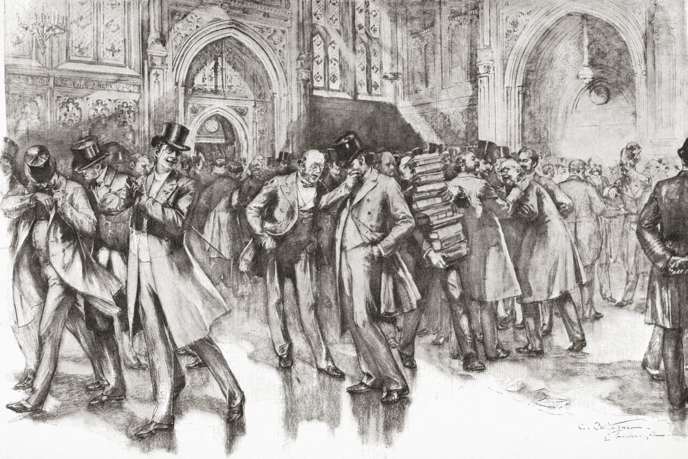 A Scene In The Members Lobby Palace Of Westminster London Parliament Of The United Kingdom After A Lively Debate In The Early Twentieth Century From The Century Illustrated Monthly Magazine May To Oct