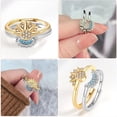 thumbnail image 2 of Zootealy Celestial Silver and Gold Adjustable Ring Set with Shiny Zircons - Stackable Sun and Moon Rings for Women, 2 of 6