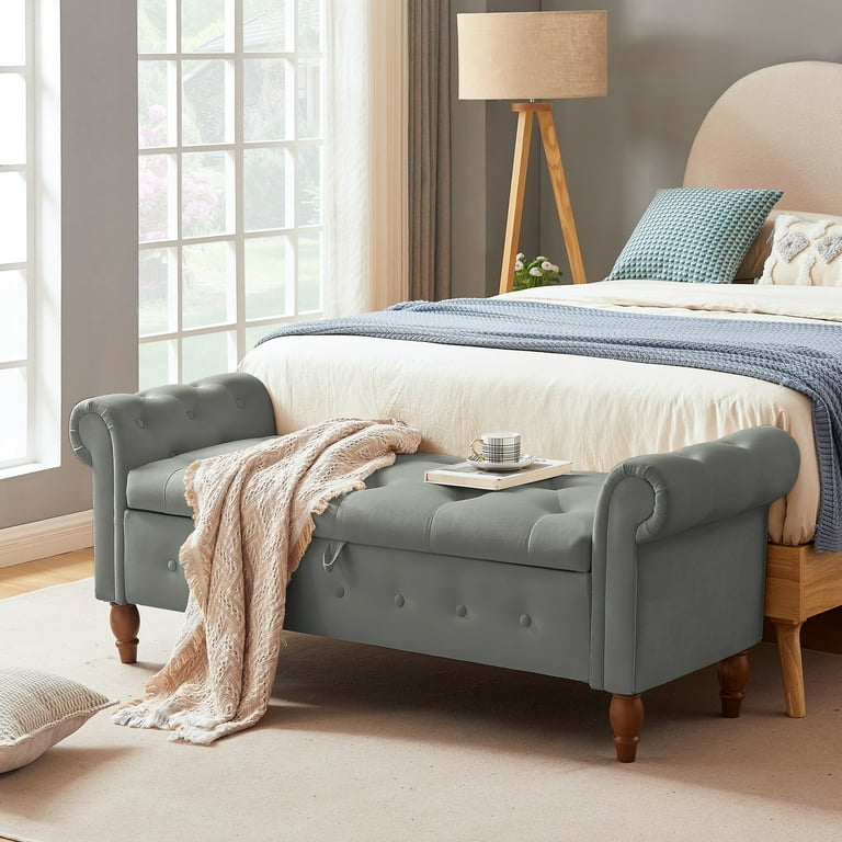 Grey bed 2024 end bench