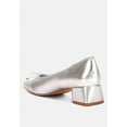 thumbnail image 3 of Laga Metallic Low Block Heel Ballerinas, 3 of 10