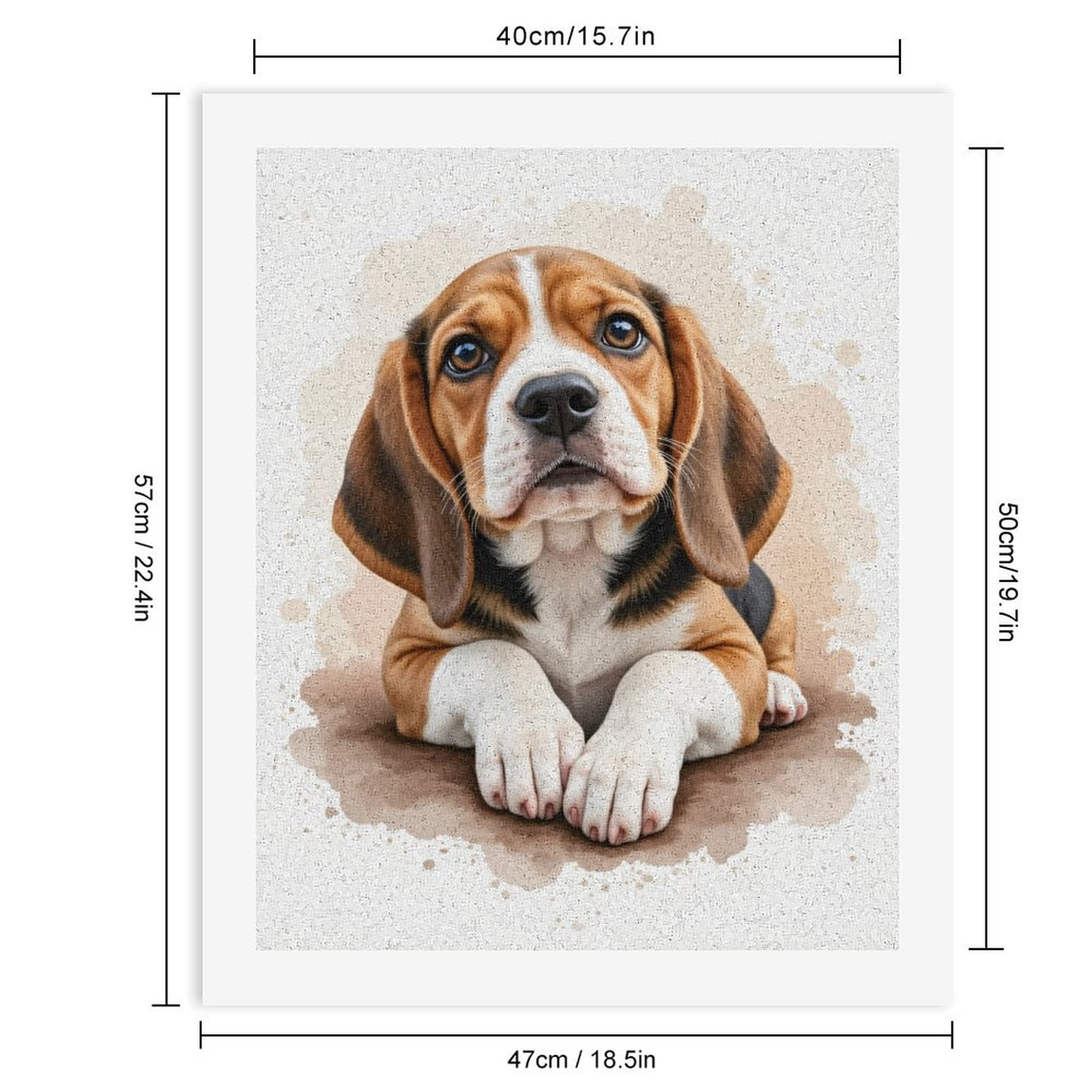 Paint By Numbers Kit for Adults Beginner - DIY Brown White Puppy Art Portrait Canvas Painting Kits for Adults, Frameless Paint By Number for Adults for Home Wall Decor 16x20 Inch