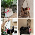 thumbnail image 3 of Cherry Keychain Bag Charm Crystal Stone Keychain Leather Knots Bag Charm Leather Tassel KeyChain Hand Woven, 3 of 6
