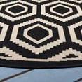 thumbnail image 4 of Safavieh Courtyard Amelia Geometric Indoor/Outdoor Area Rug, Black/Beige, 4' x 4' Round, 4 of 14