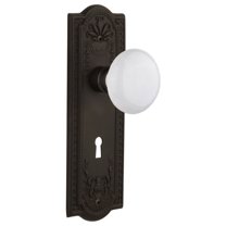 Nostalgic Warehouse Meawhi_Dp_Kh Vintage Farmhouse White Porcelain Dummy Door Knob Set -