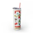 thumbnail image 2 of Charismas Elegance: Festive Skinny Tumbler with Reusable Straw, 20oz, 2 of 4