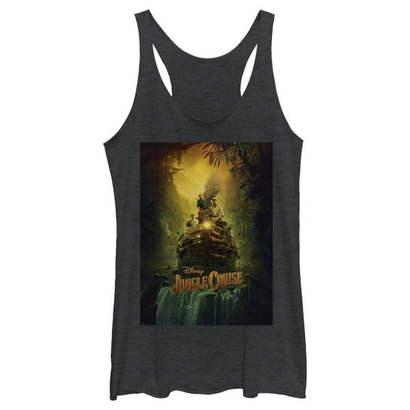 Women's Jungle Cruise Movie Poster Racerback Tank Top Black Heather X Large