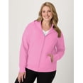 thumbnail image 2 of Hanes Just My Size EcoSmart Women's Full-Zip Fleece Hoodie (Plus ) Spirited Pink 3X, 2 of 6
