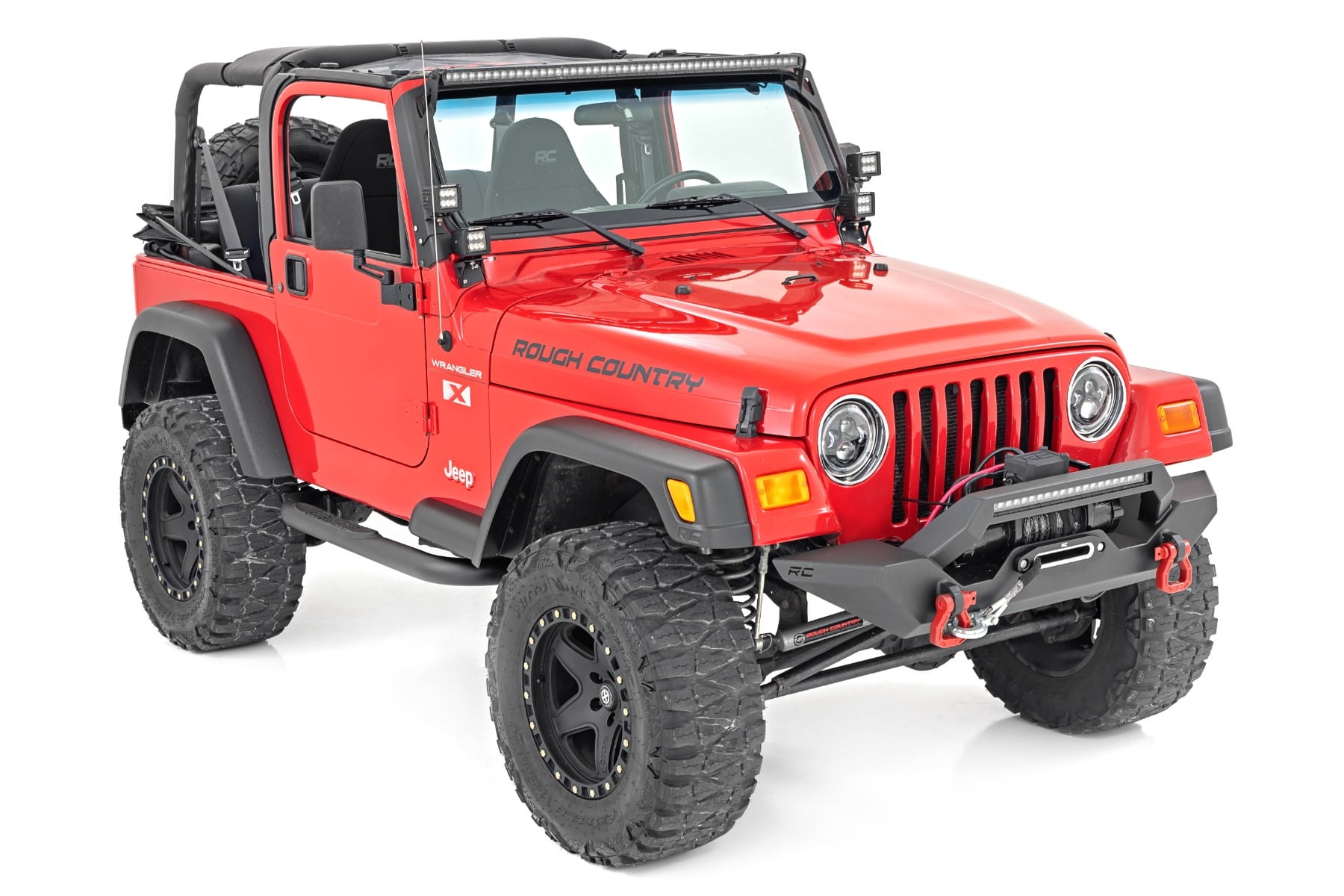 Rough Country 7" DRL Halo LED Headlights for Jeep Wrangler TJ - RCH5400 -  Walmart.com