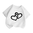 thumbnail image 3 of WEAIXIMIUNG T-Shirt Blanc Lots Fille Enfant Mignon Graphique Col Rond Manches Courtes Tee Été Décontracté T-Shirt 150, 3 of 5