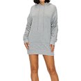 thumbnail image 3 of A2Y Women's French Terry Long Sleeve Side Shirring Hoodie Dress Heather Grey S, 3 of 3